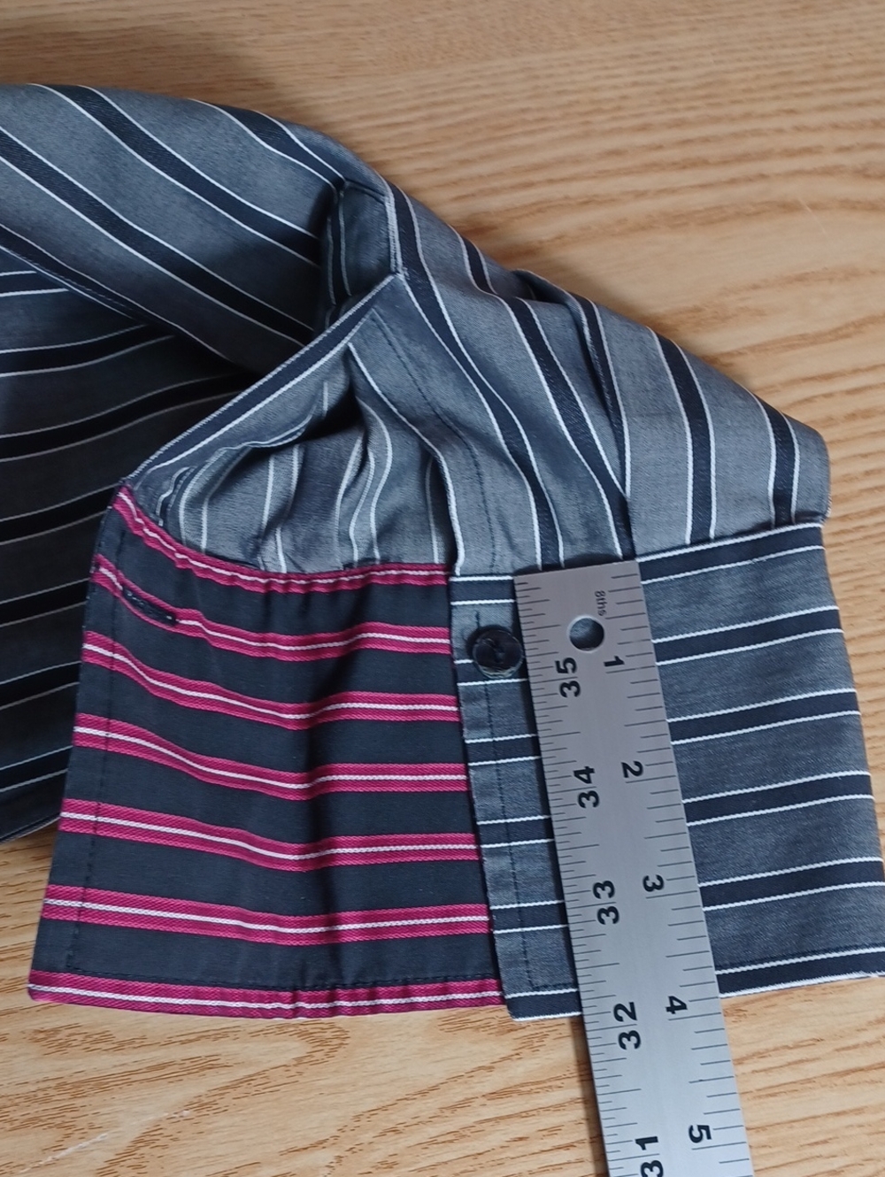 Foxcroft Black & Gray Business / Casual Vertical Stripe Women's Button-Up Shirt - Picture 6 of 16